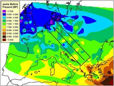 Neolithic wave across Europe